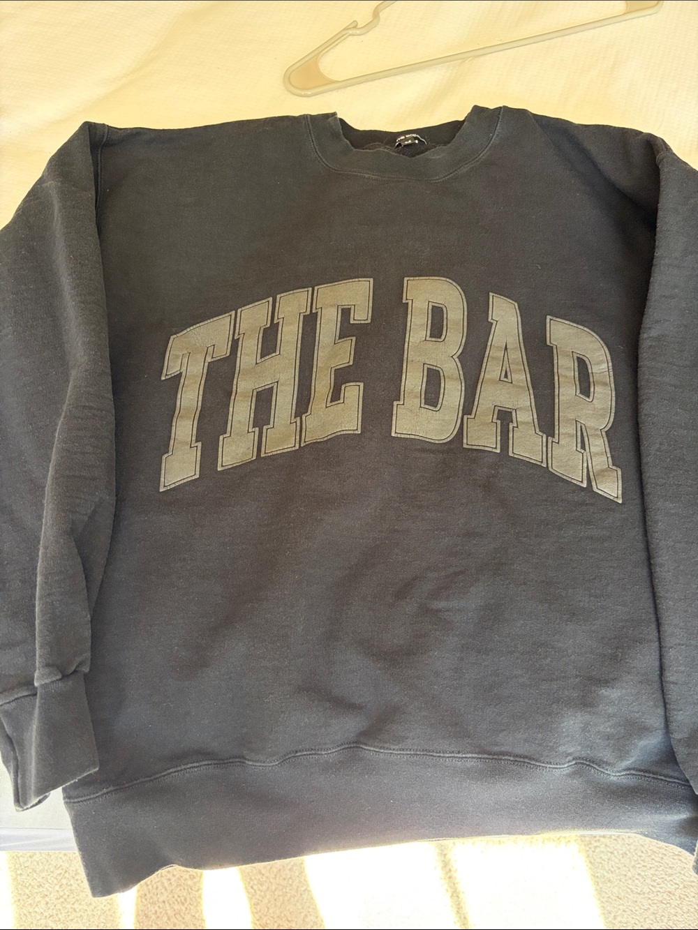 Black 'THE BAR' Crewneck Sweater - Casual Pullover